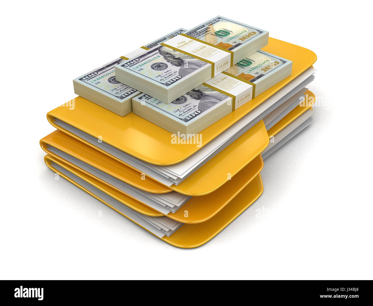 Folders and files with dollars. Image with clipping path Stock Photo ...