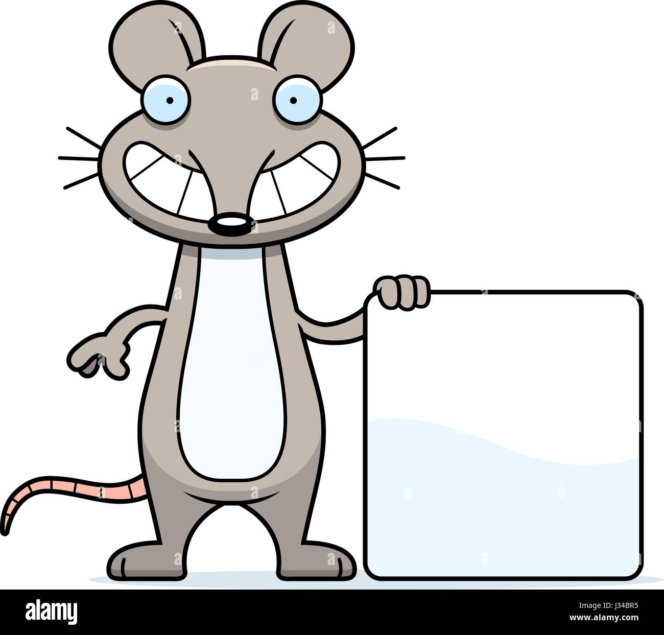 A cartoon illustration of a mouse with a sign Stock Vector Image & Art ...