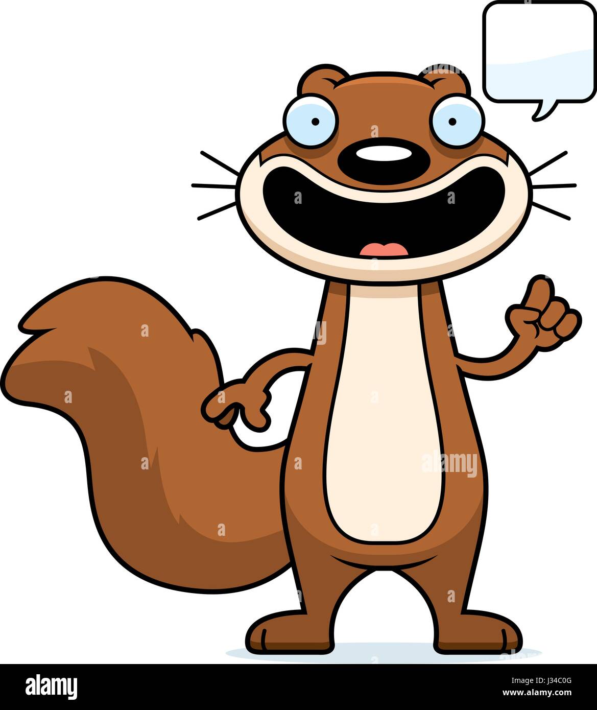 A cartoon illustration of a squirrel talking Stock Vector Image & Art