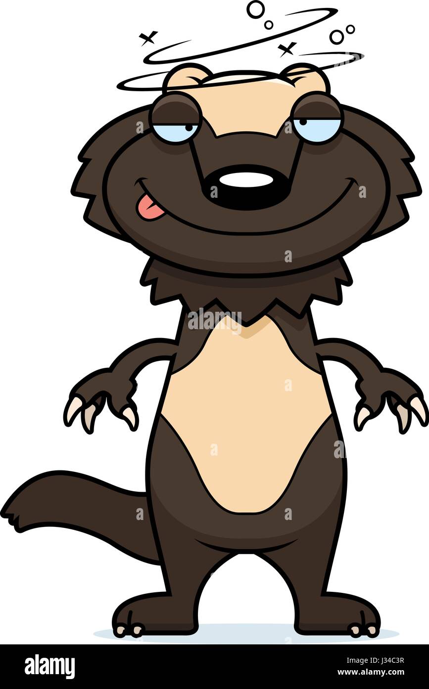 Wolverine animal cartoon illustration hi-res stock photography and