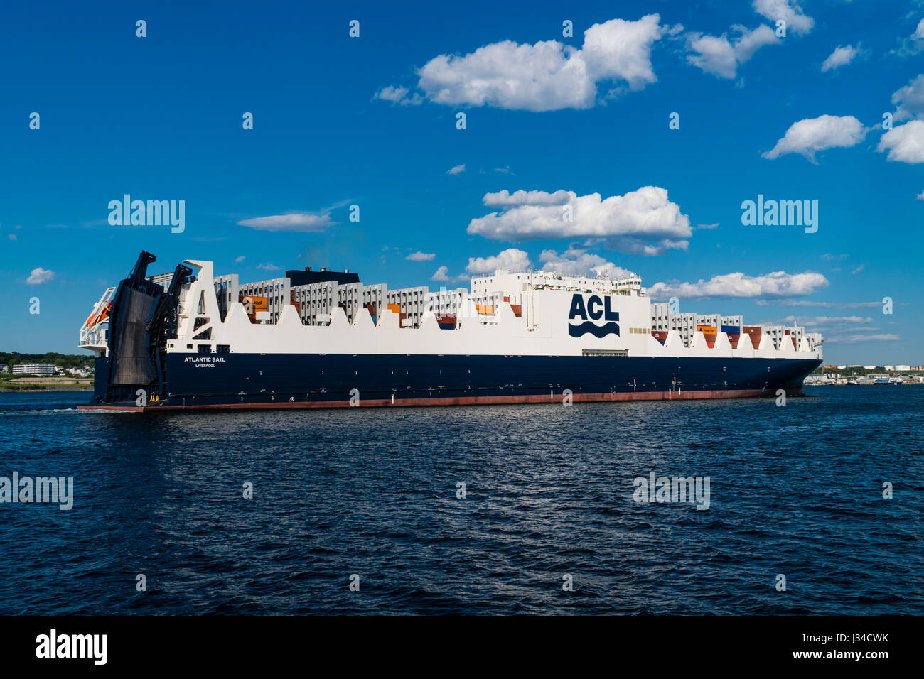 Container ship "Atlantic Sail" departing the harbour at Halifax, Nova