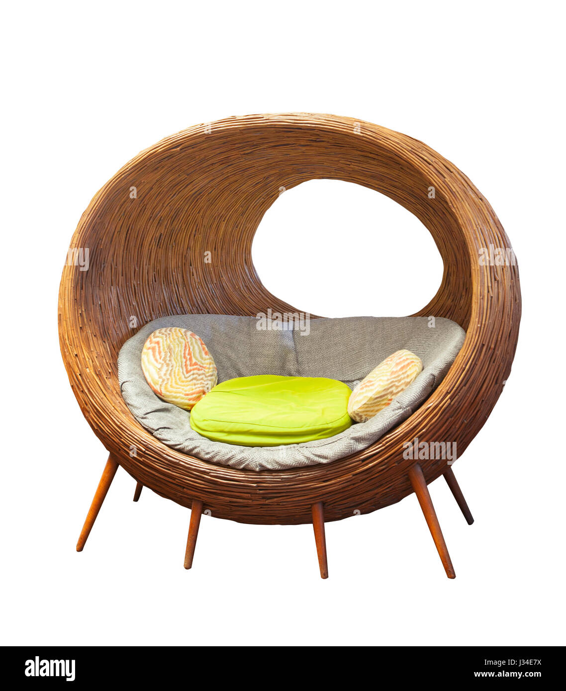 Round wicker patio chair sale