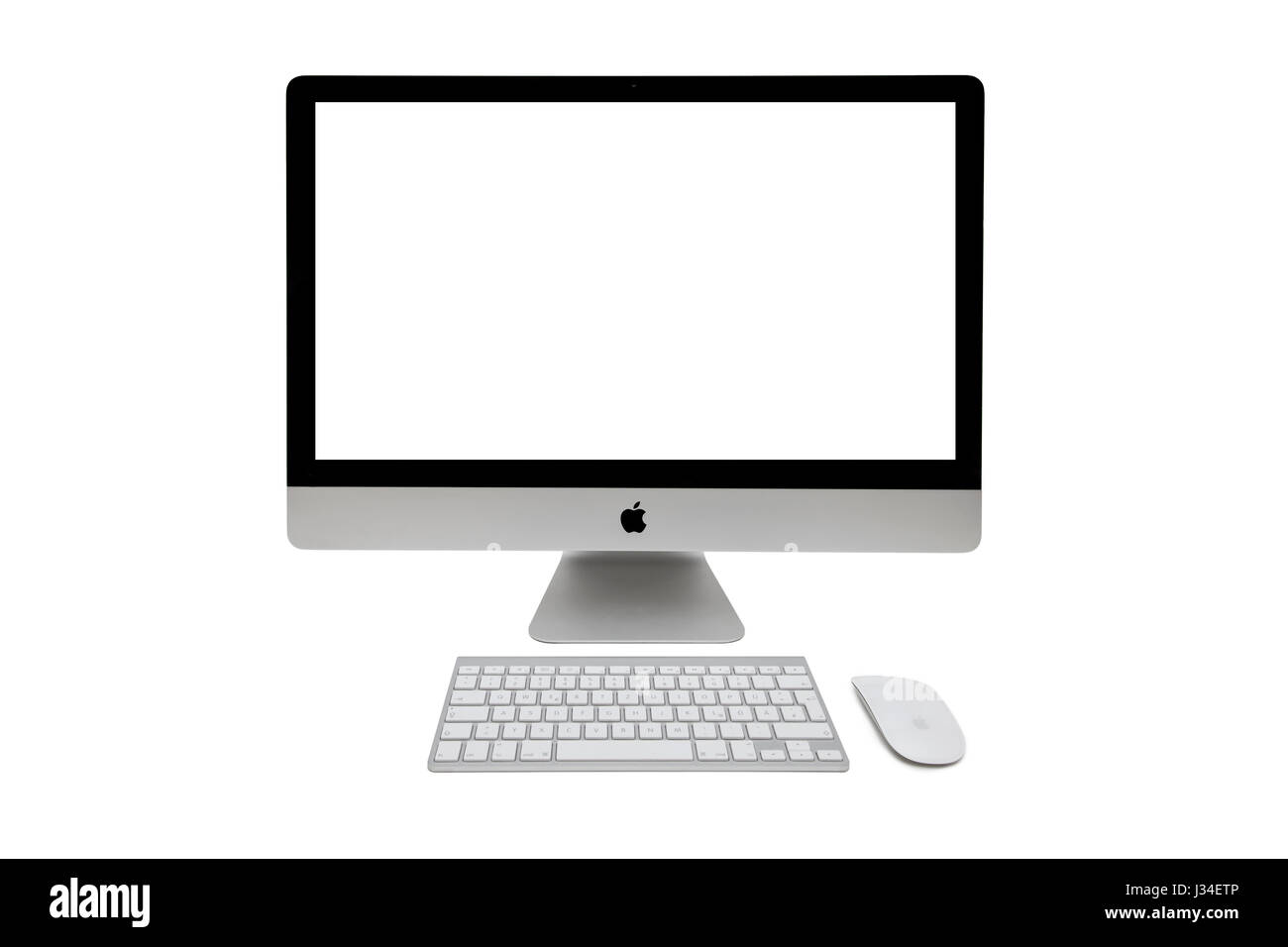 Detail of the iMac computer. It is  Macintosh desktop computers designed and built by Apple Inc Stock Photo