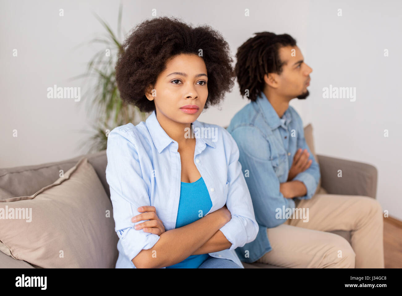 unhappy couple having argument at home Stock Photo - Alamy