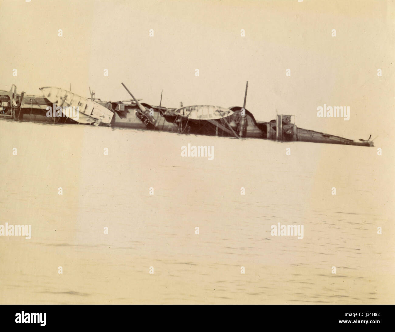 Russian cruiser Varyag, Chemulpo Bay 1904 Stock Photo