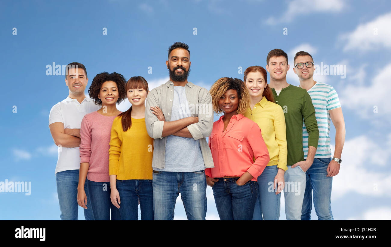 international group of happy smiling people Stock Photo