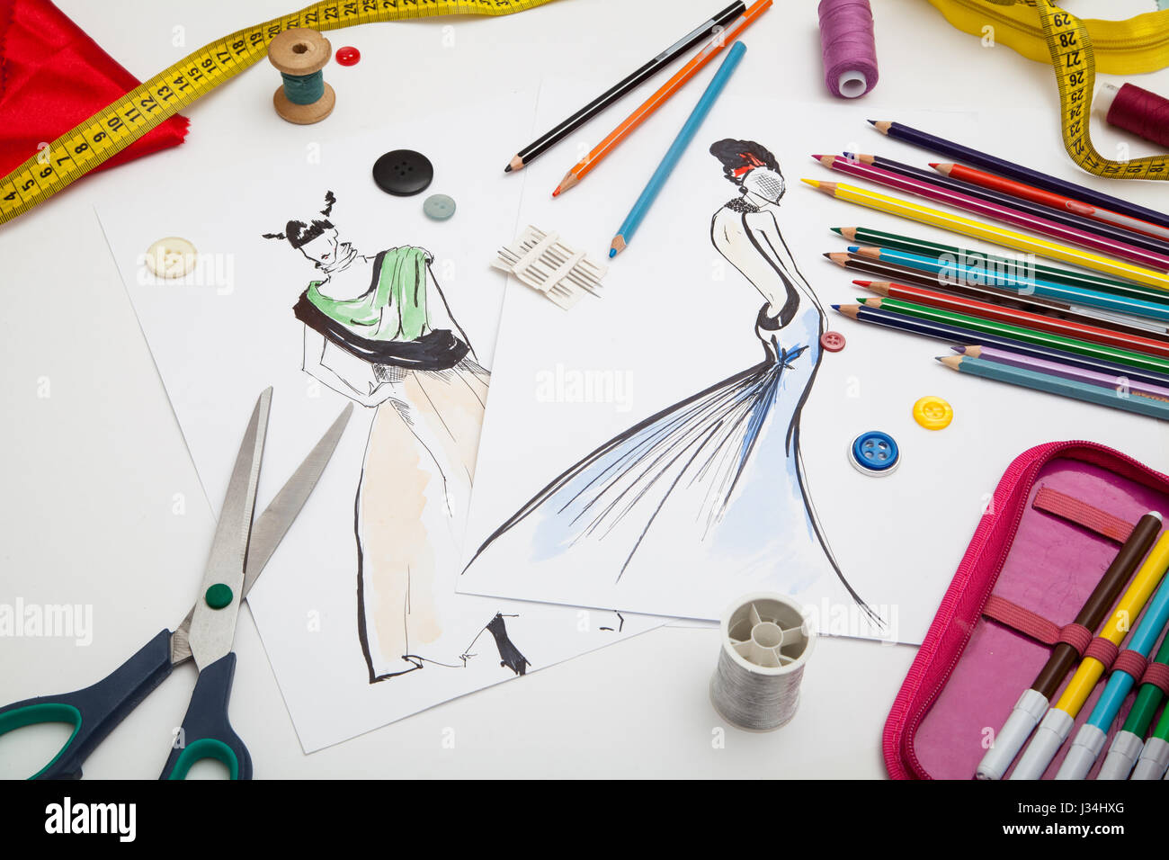 Fashion designer background Stock Photo - Alamy