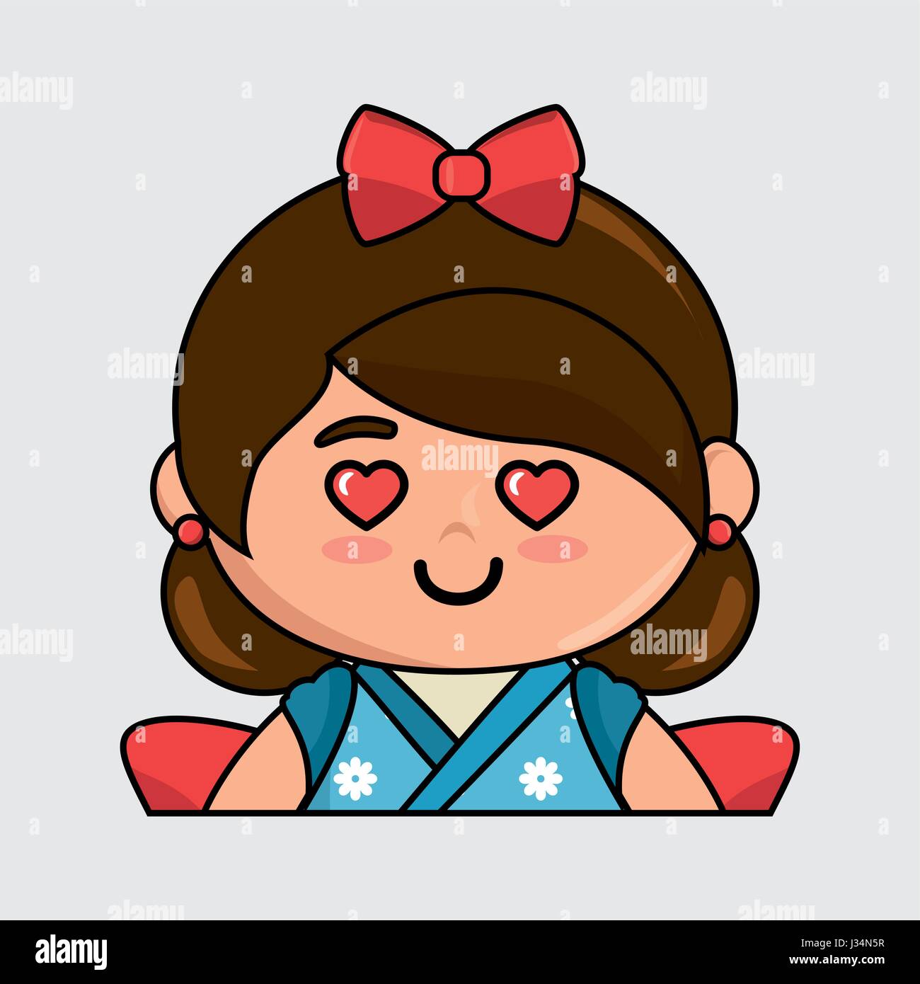 cute japanese doll kawaii style Stock Vector Image & Art Alamy