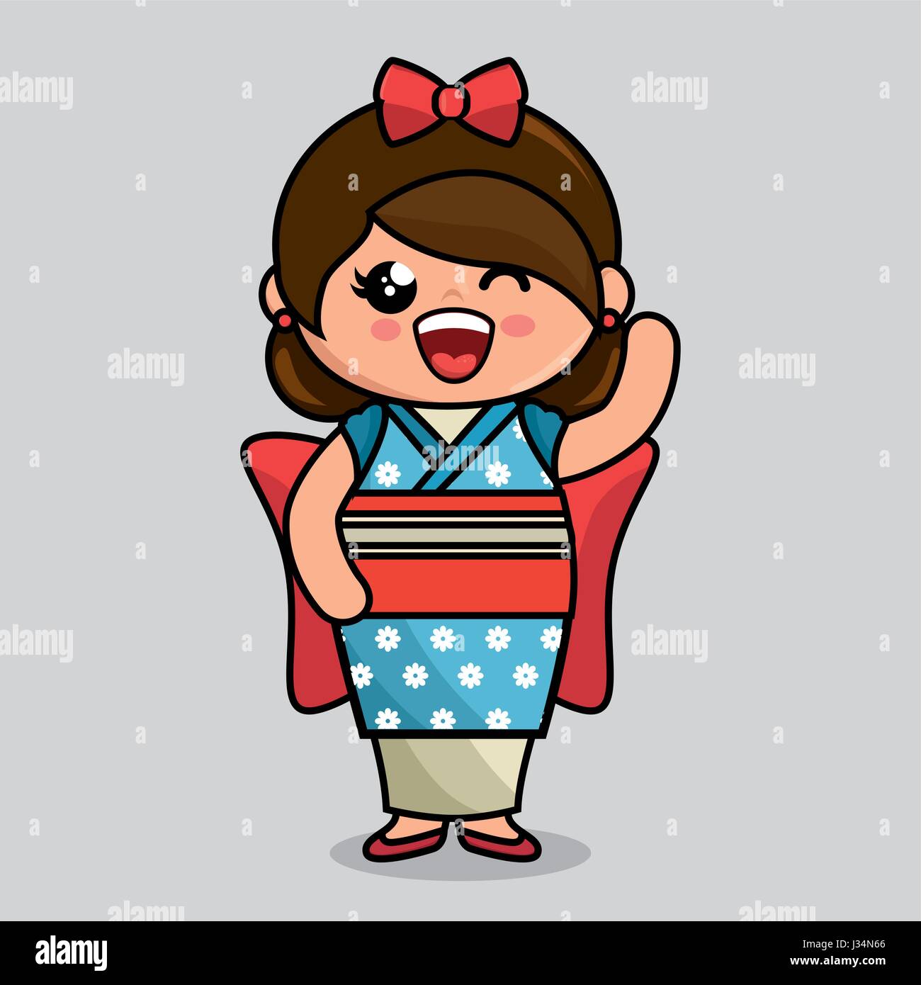 cute japanese doll kawaii style Stock Vector Image & Art Alamy