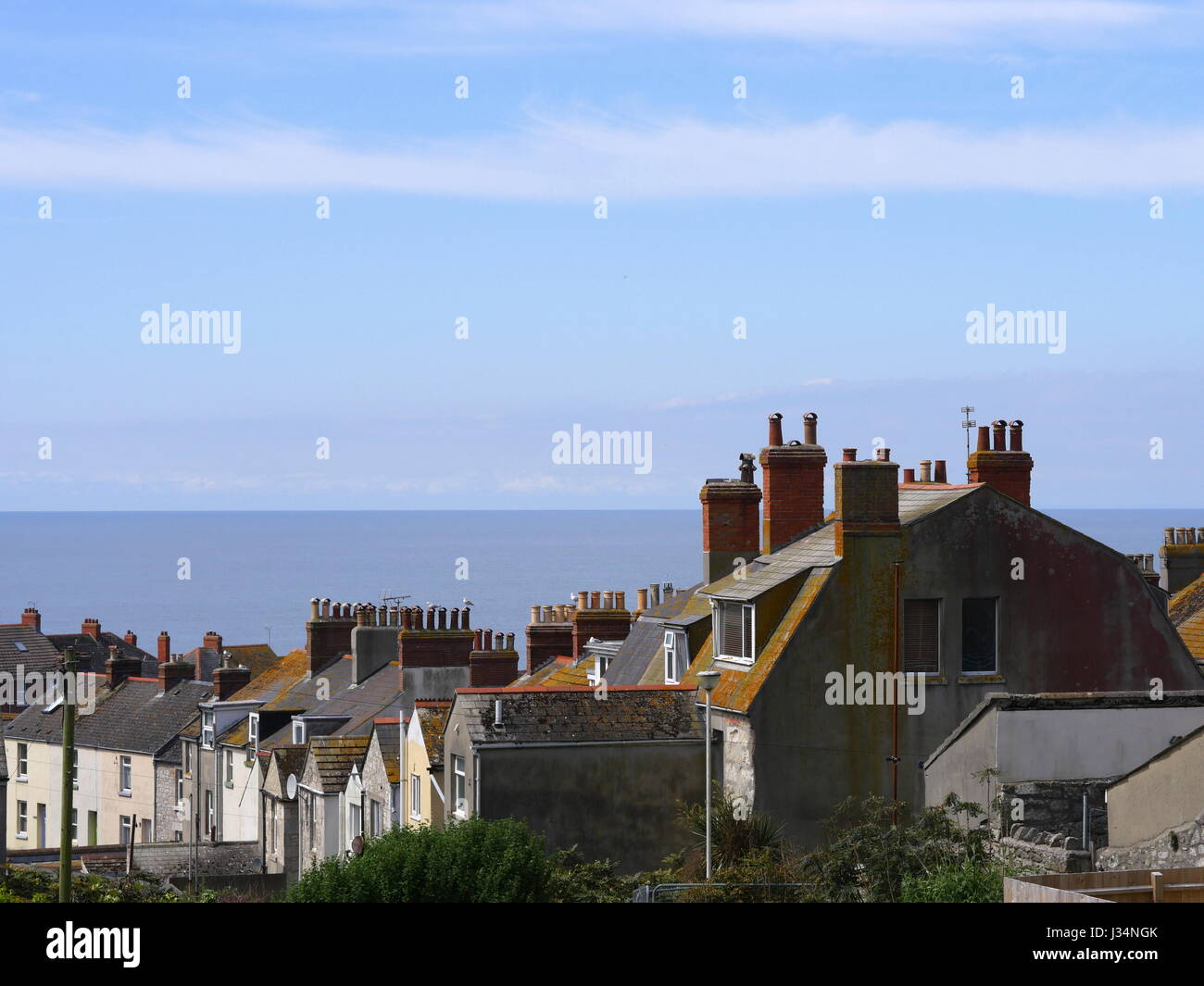 Rooftops of Portland, Dorset, uk Stock Photo