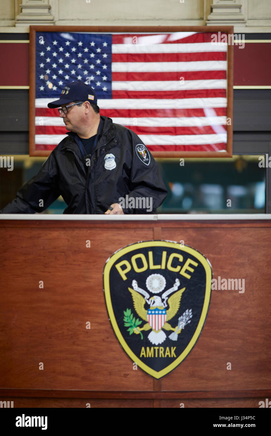 Amtrak Police at South Station Boston Massachusetts, United States, USA, Stock Photo