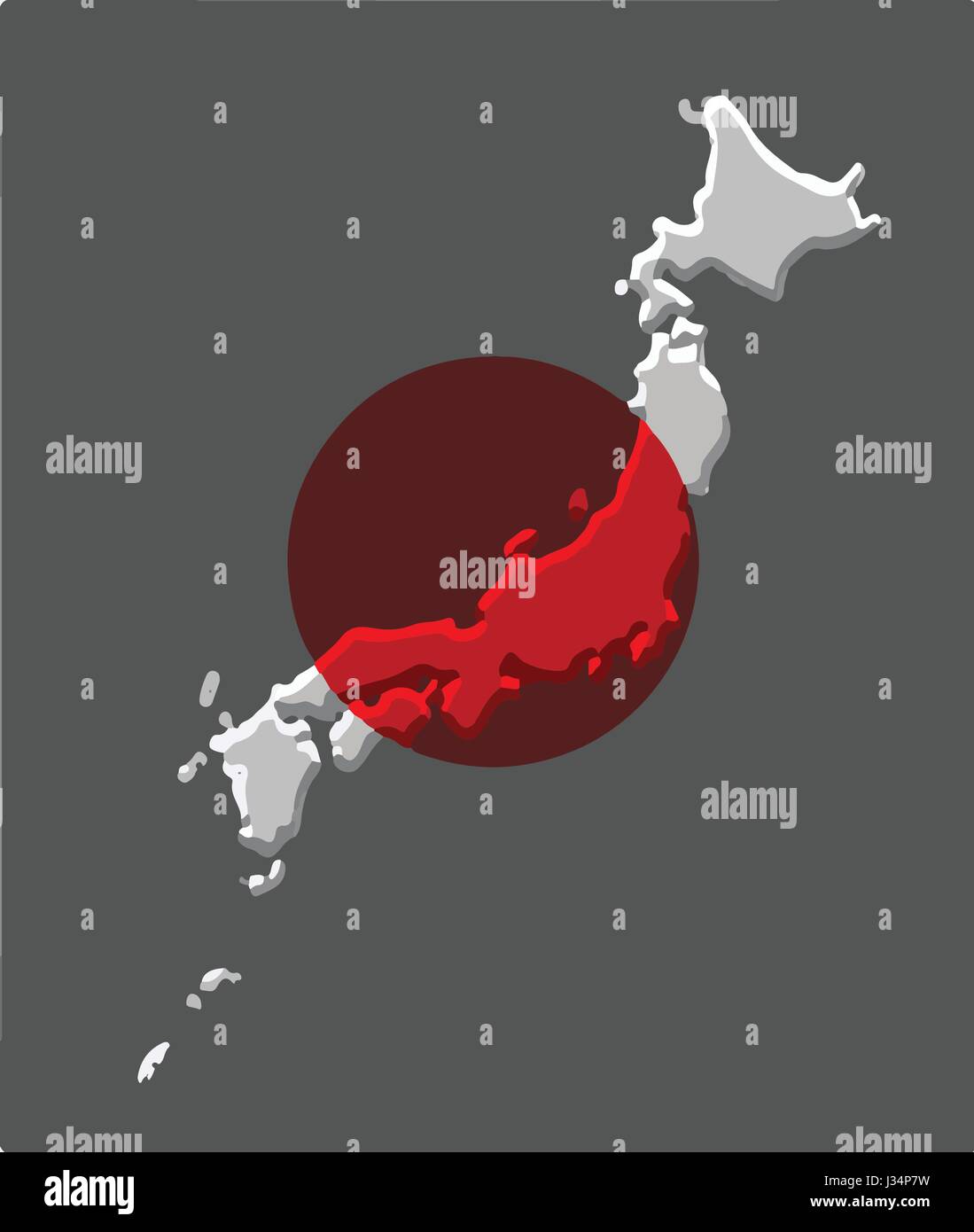 Japan map vector with the japanese flag Stock Vector Image & Art - Alamy