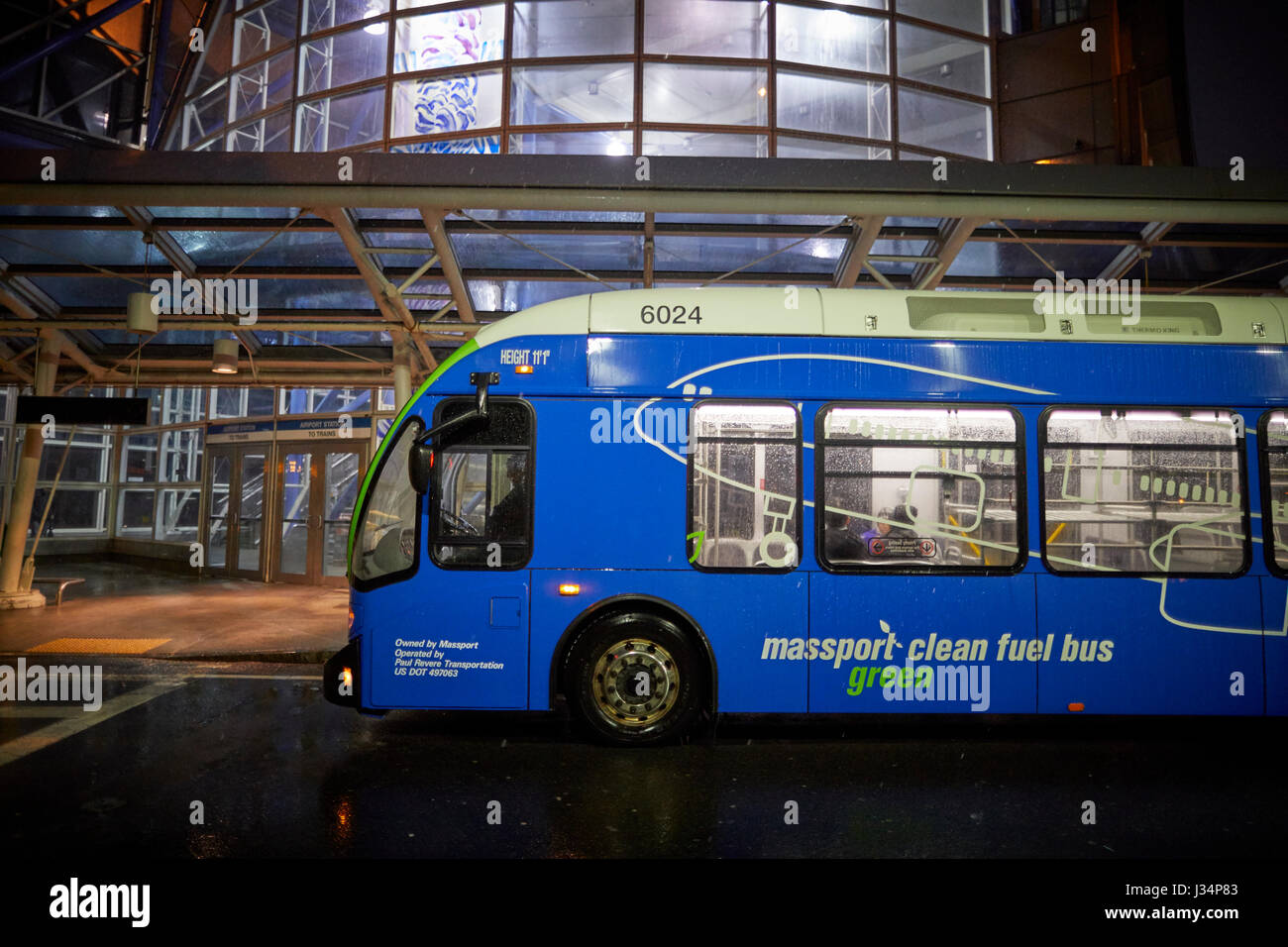 Massport  free shuttle bus service between airline terminals   Boston capital of Massachusetts, United States, USA, Stock Photo