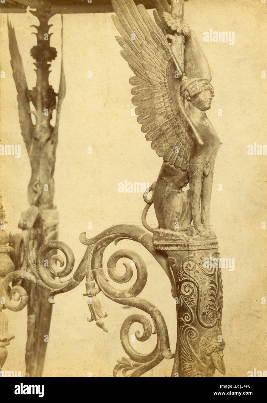 Mythological decoration bronze sphinx Stock Photo