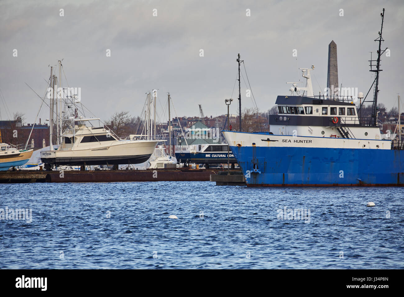 Boston Bay, inner harbor capital of Massachusetts, United States, USA, Stock Photo