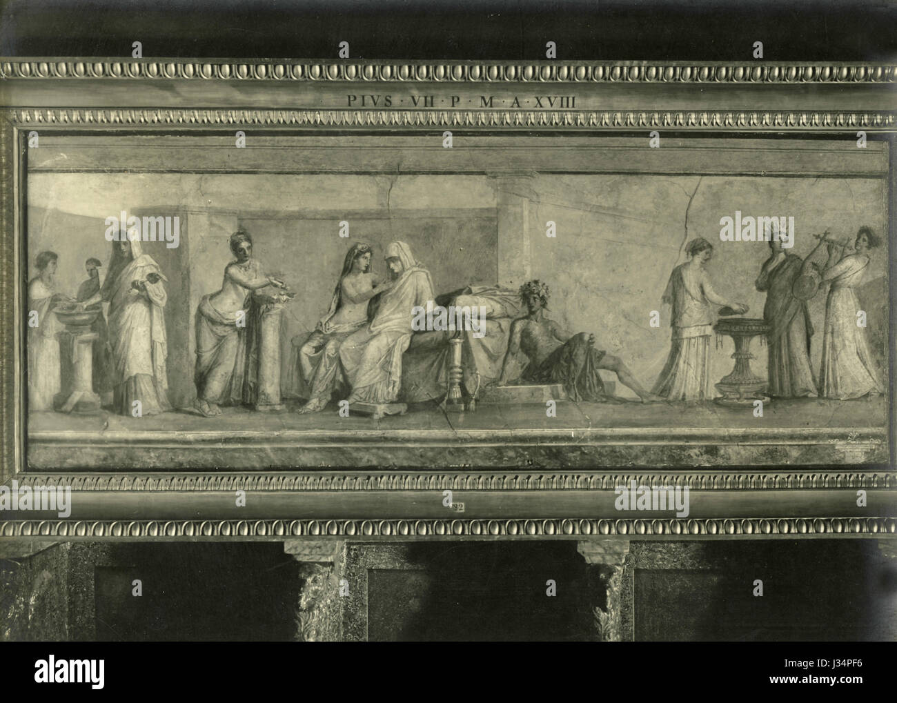Aldobrandini's Wedding, Vatican Library fresco Stock Photo