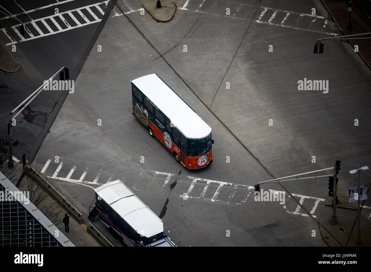 Boston hop on hop off trolly tourist bus , Massachusetts, United States, USA, Stock Photo