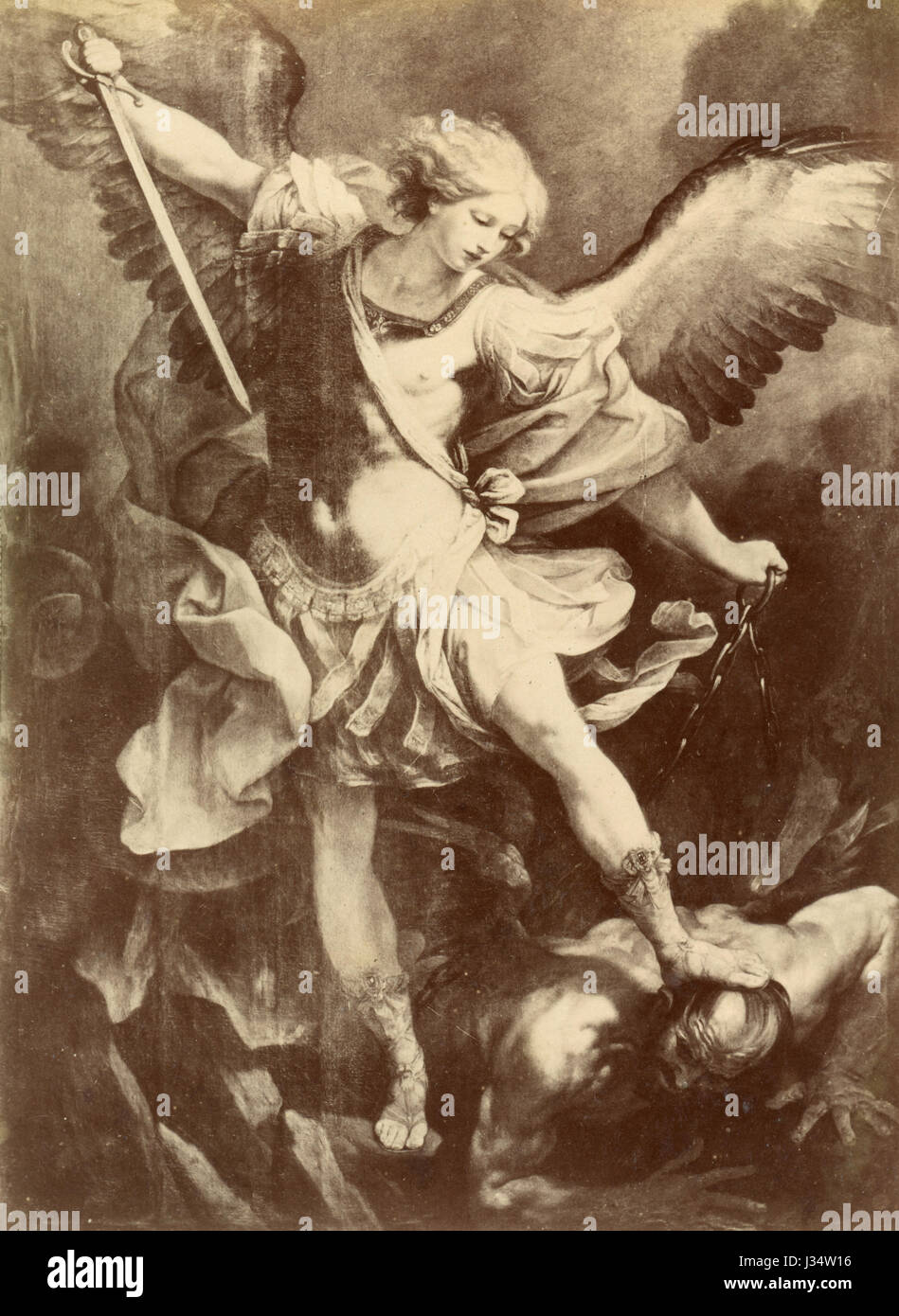 St Michael the Archangel, painting by Guido Reni, Rome, Italy Stock Photo