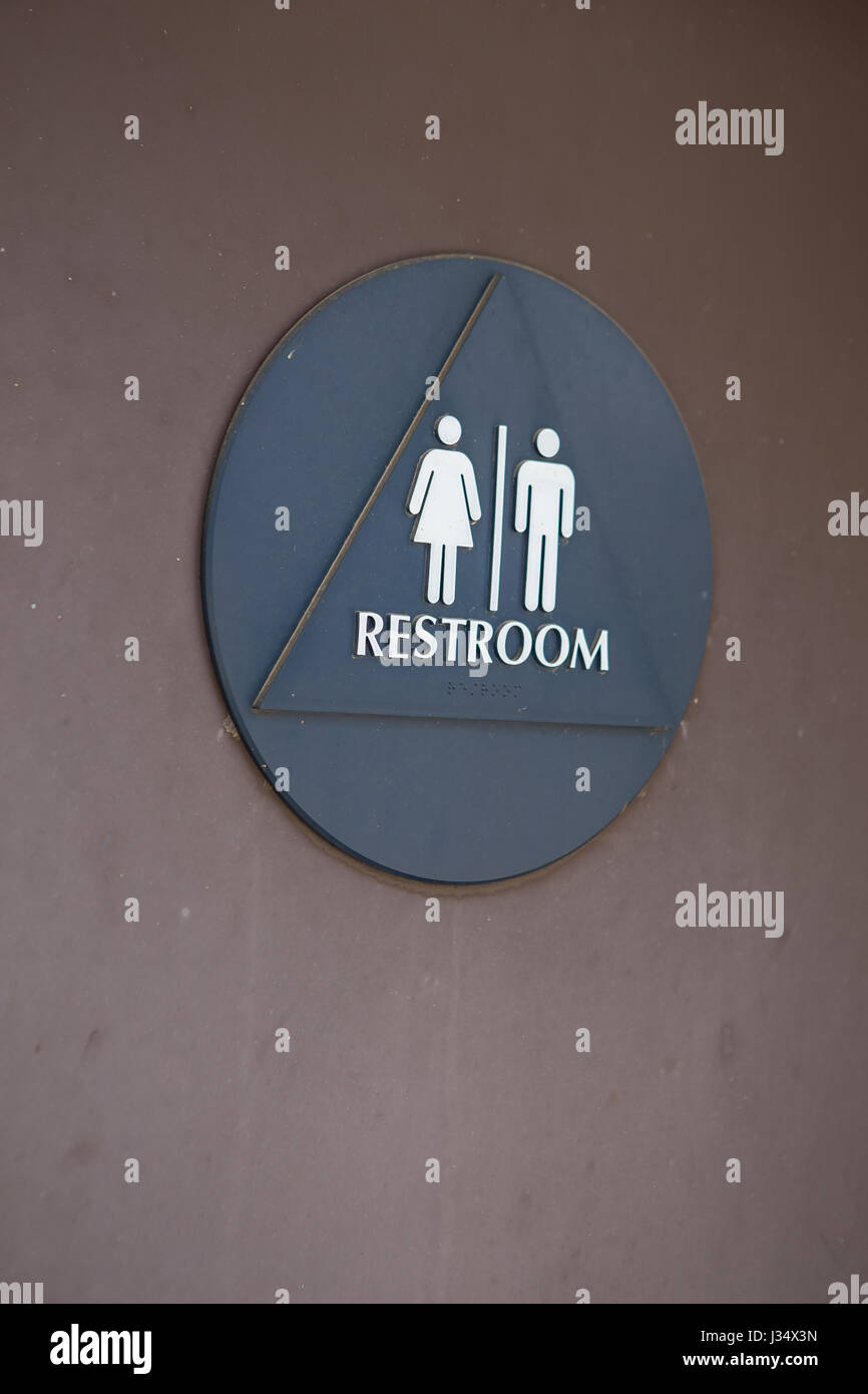 unisex public bathroom exterior sign Stock Photo - Alamy