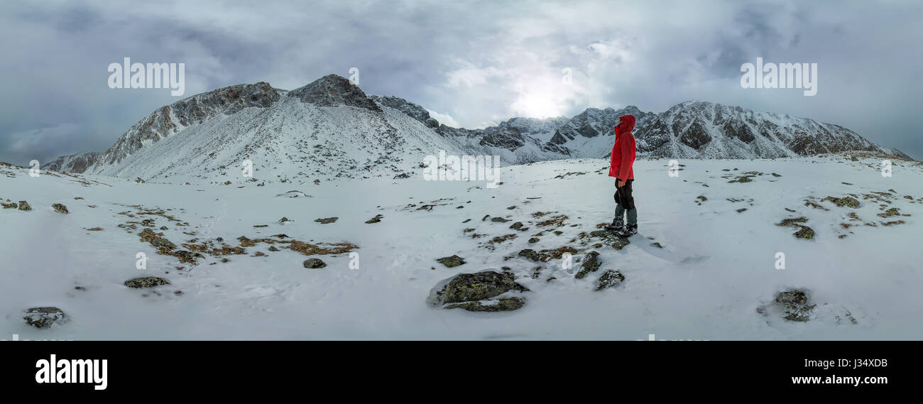Spherical panorama lonely man hi-res stock photography and images - Alamy