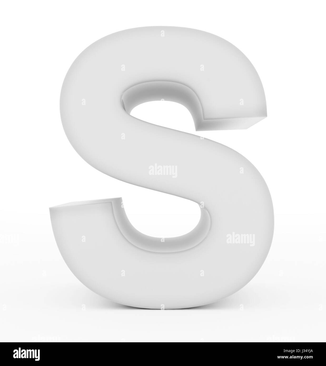 letter S 3d white isolated on white - 3d rendering Stock Photo - Alamy