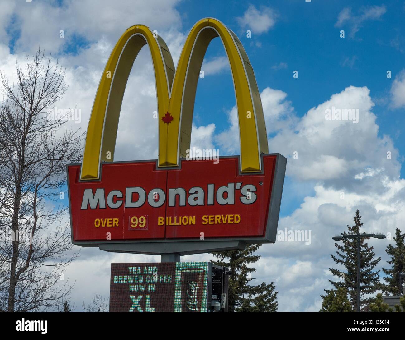 A McDonald's Hamburger restaurant in Calgary, Alberta, Canada Stock ...