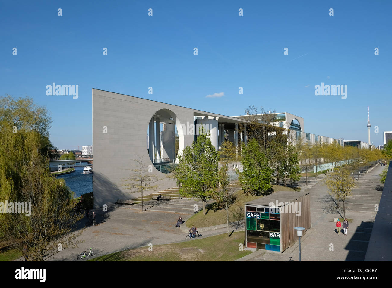 Berlin, Germany - april 30, 2017: Part of the German Chancellery building in Berlin, Germany Stock Photo