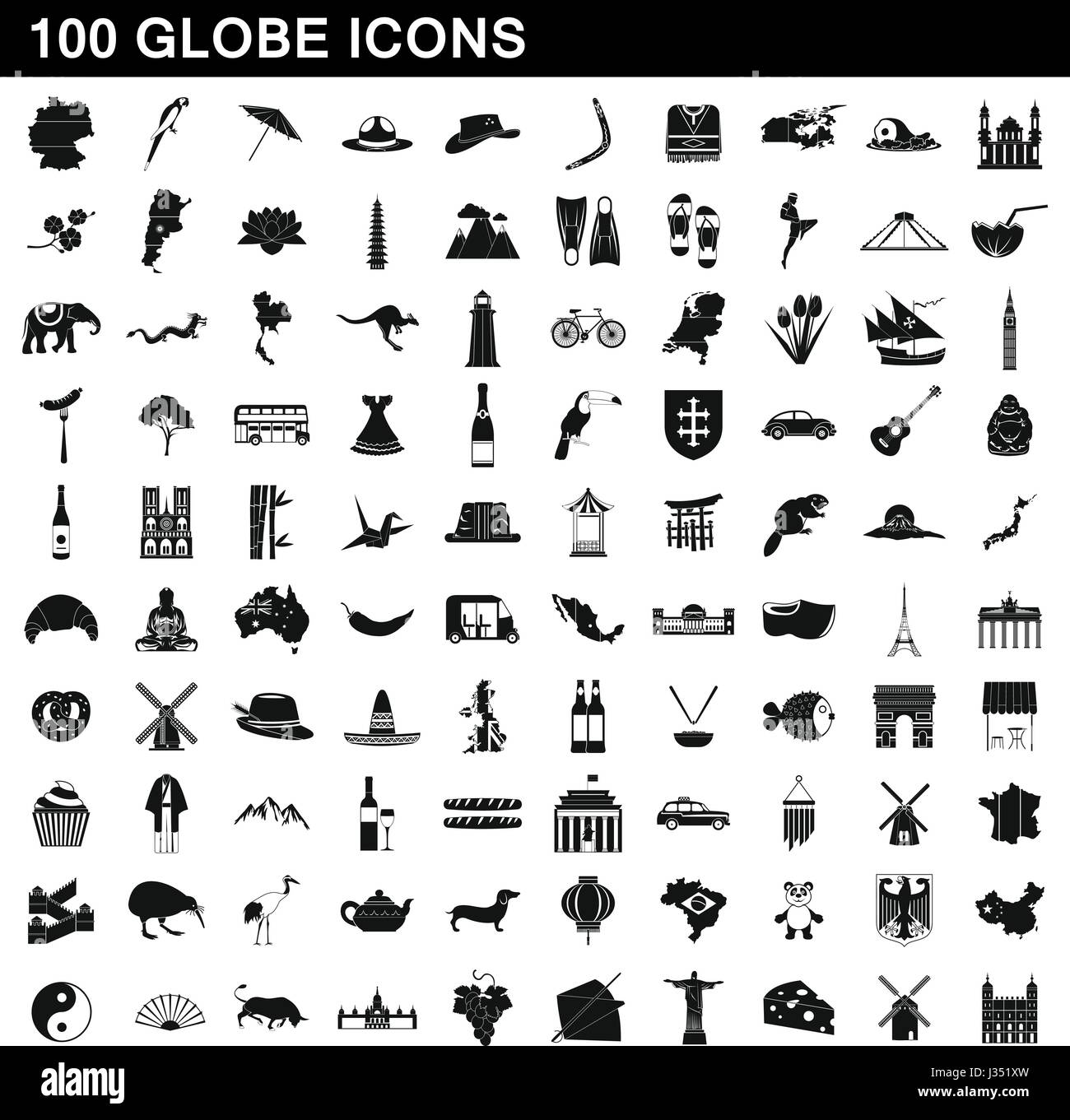 100 globe icons set, simple style Stock Vector Image & Art - Alamy