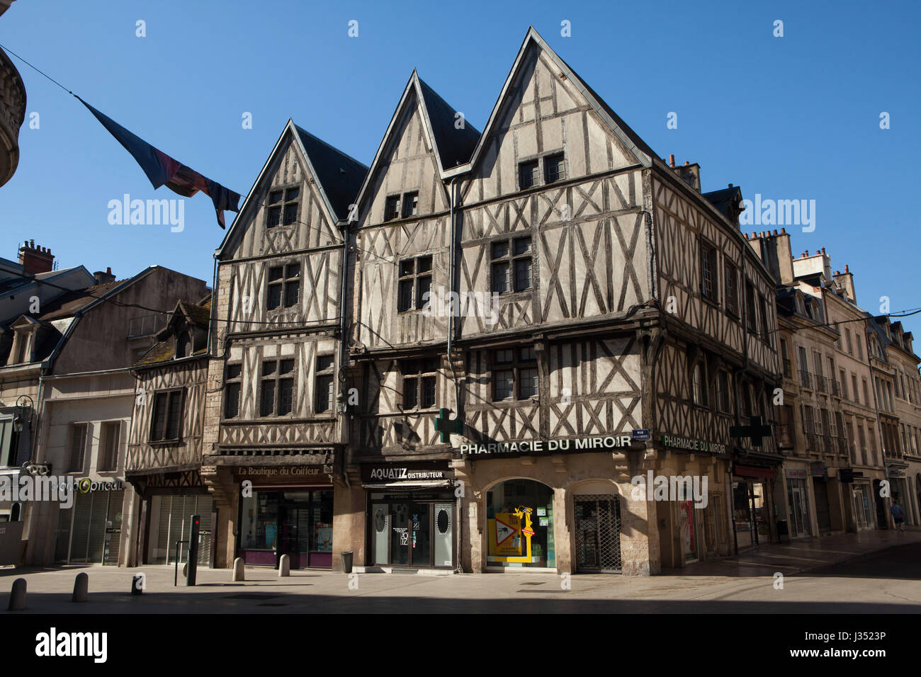 Traditional half-timbered house in Rue de la Liberte in Dijon, Burgundy,  France Stock Photo - Alamy