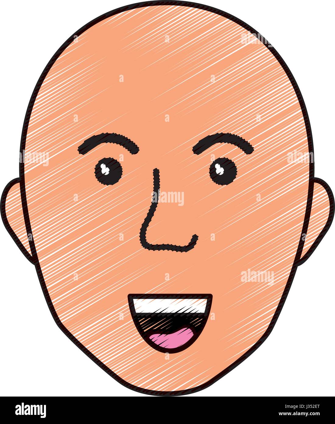 Man, Face, Fat, Smiling, Smile, Avatar - Drawing Of A Fat Head, HD