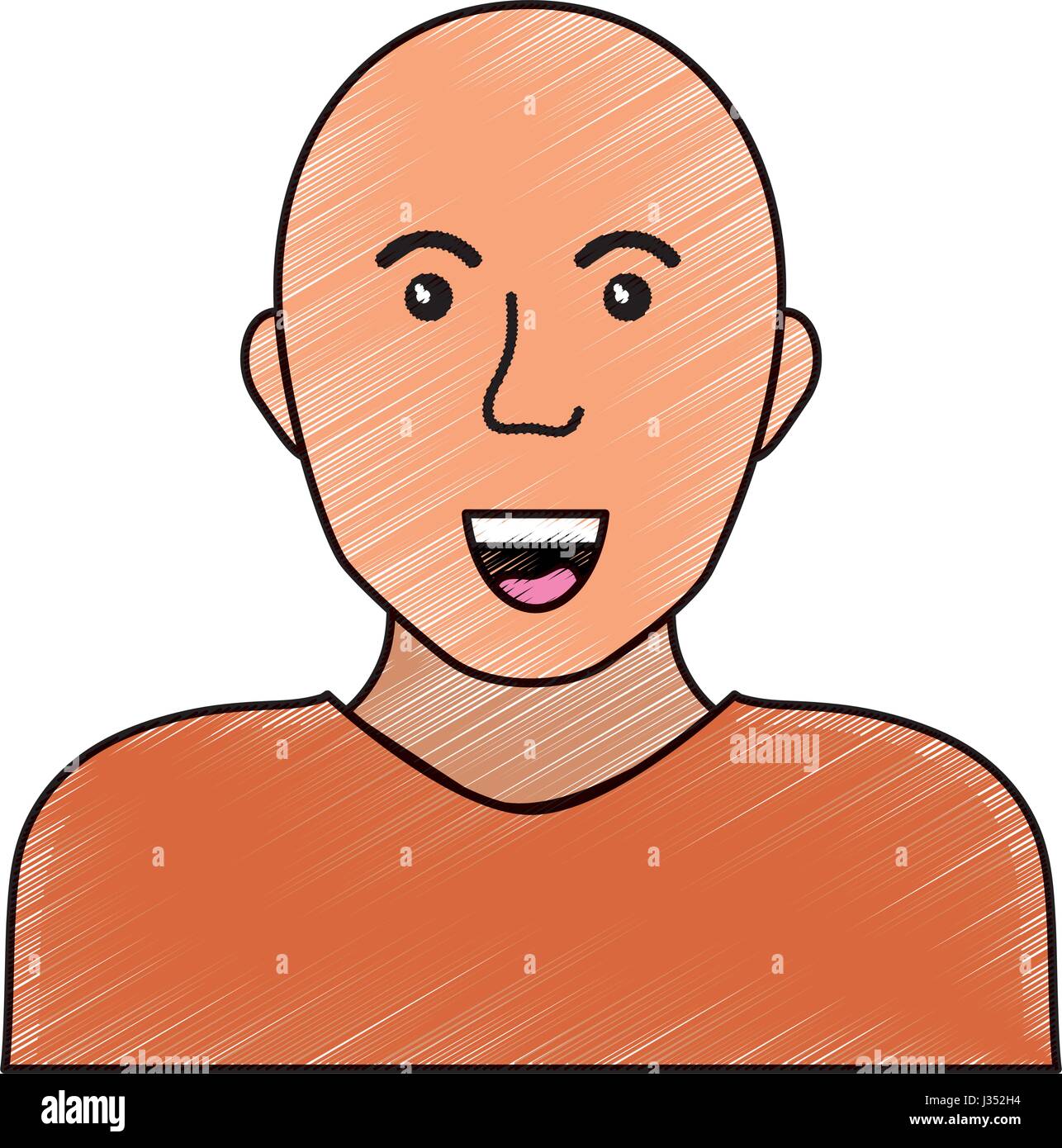 Bald man smiling Stock Vector