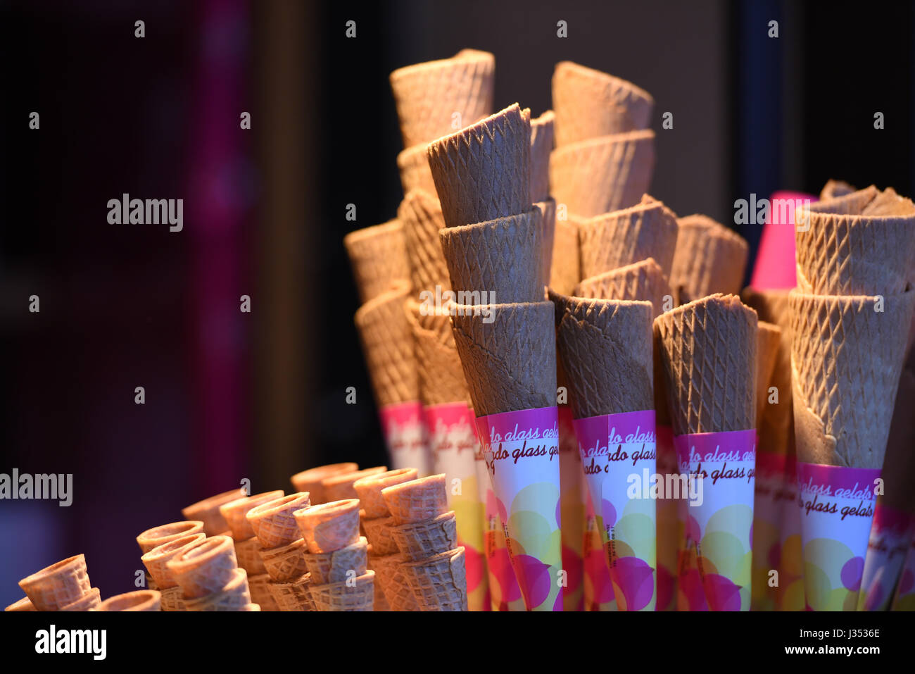 Empty Ice cream cones Stock Photo Alamy