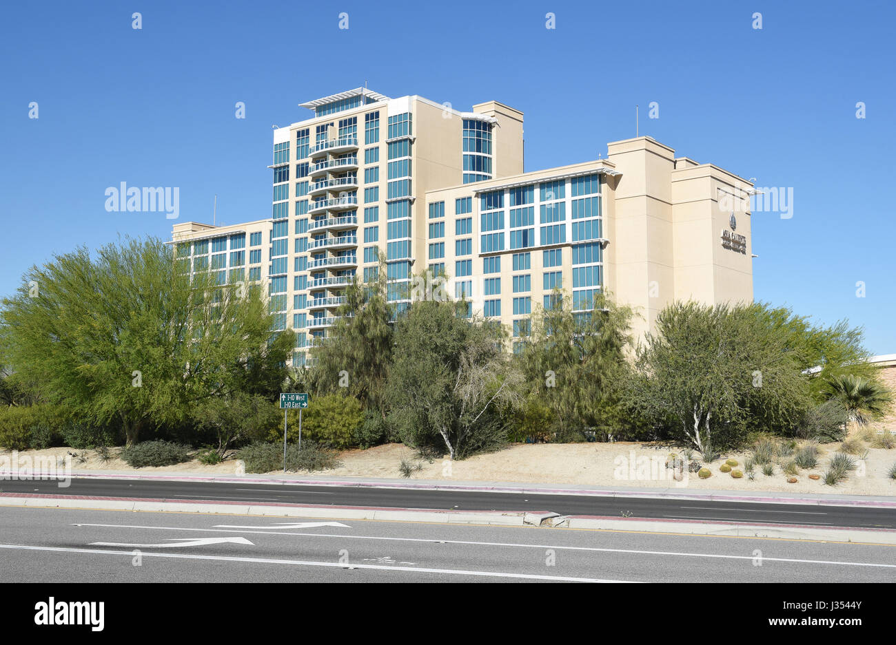 PALM SPRINGS, CA - MARCH 24, 2017: The Agua Caliente Casino Resort Spa seen from Bob Hope Drive. Stock Photo