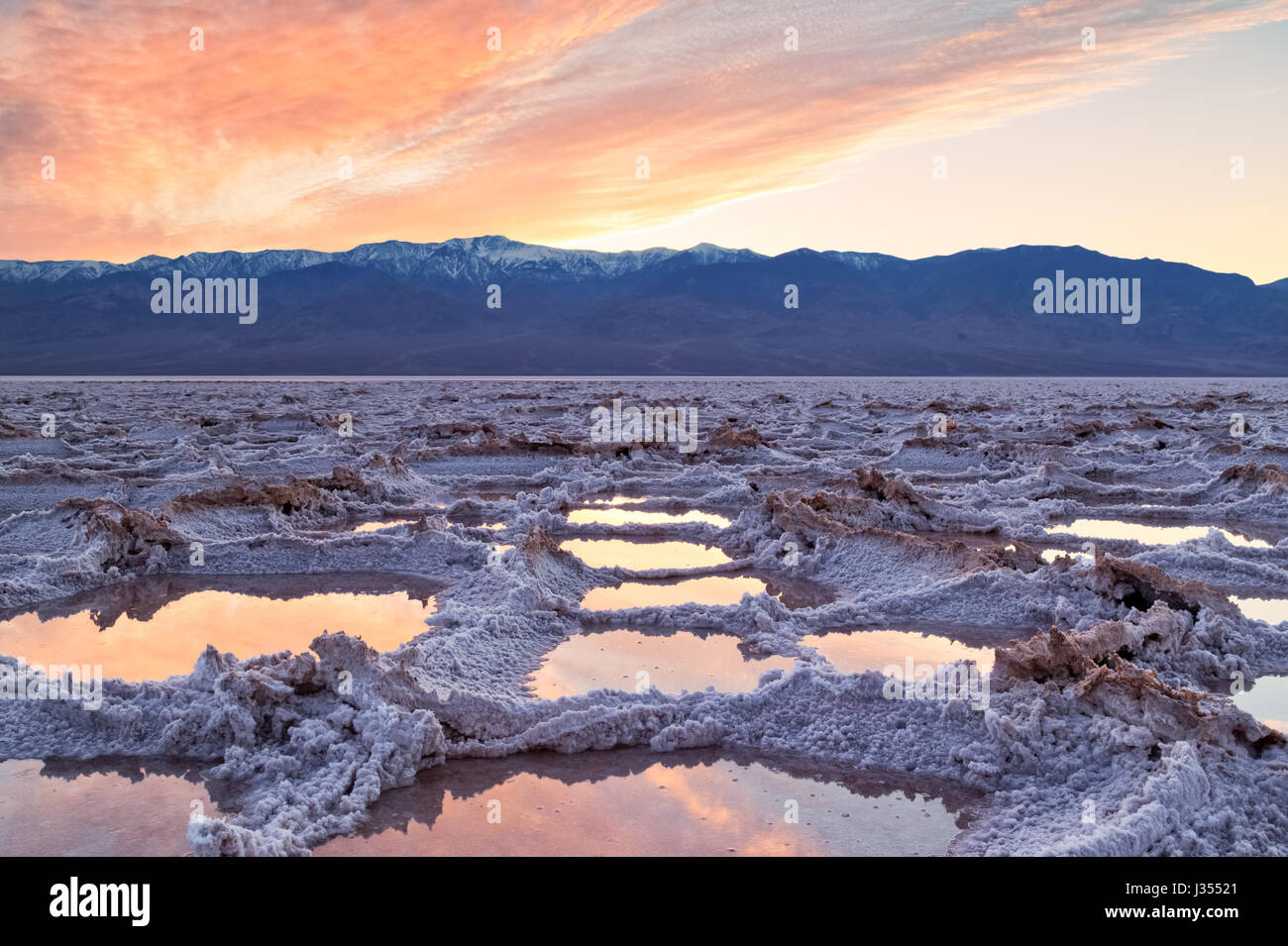 Bad Water Basin Death Valley National Park Stock Photo