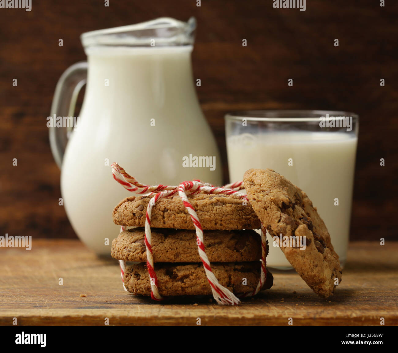 Rustic Style Cookies Chocolate biscuits cookies with milk, rustic style Stock Photo - Alamy