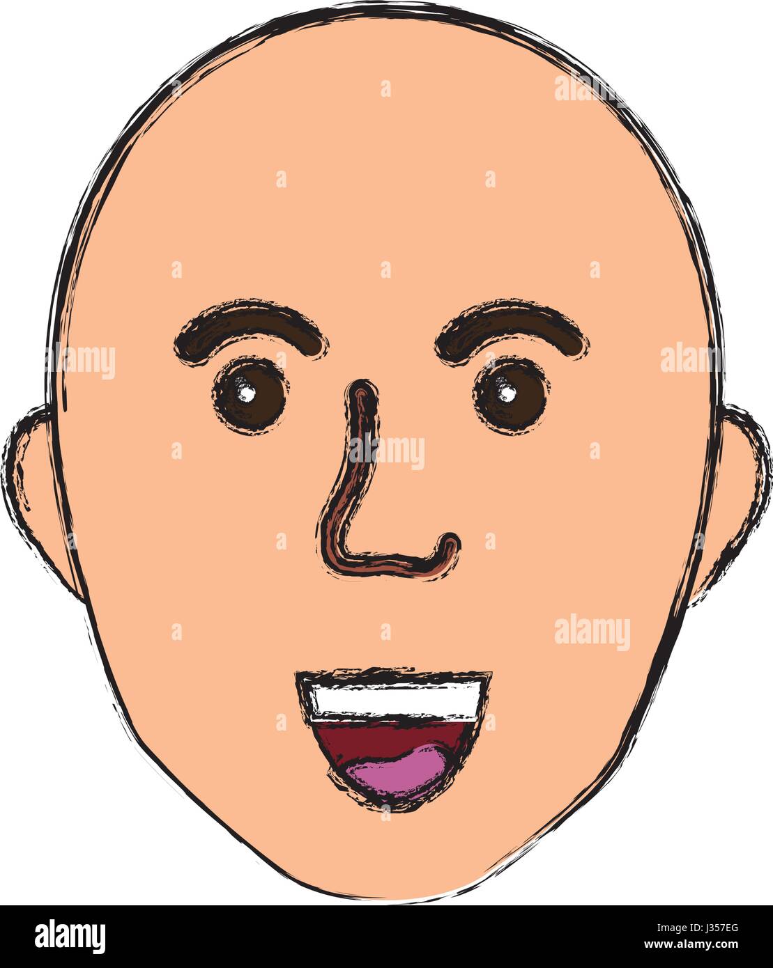 Bald man smiling Stock Vector