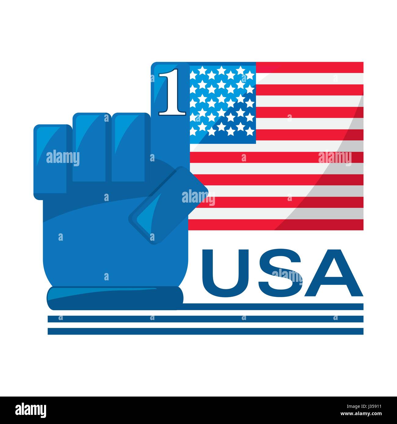 american flag with number one symbol Stock Vector Image & Art - Alamy