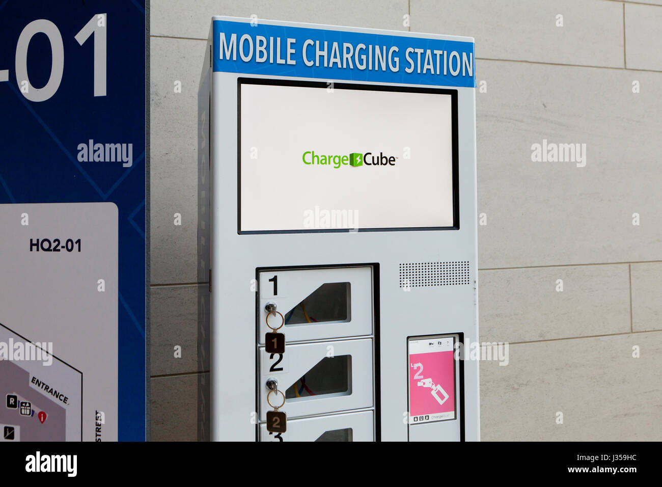 Mobile phone charging station - USA Stock Photo