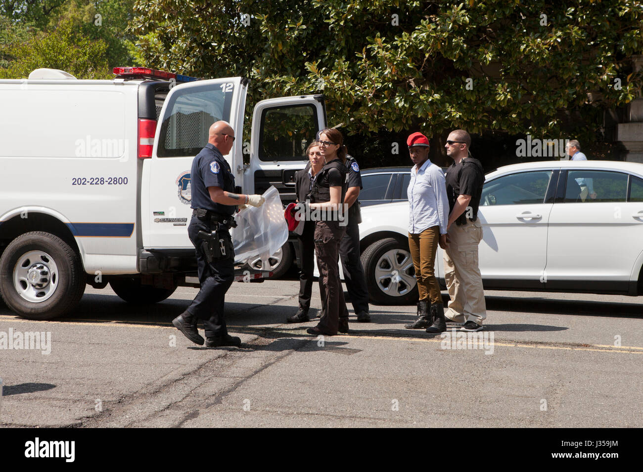 Women handcuffed and arrested by US Capitol Police - Washington, DC USA Stock Photo