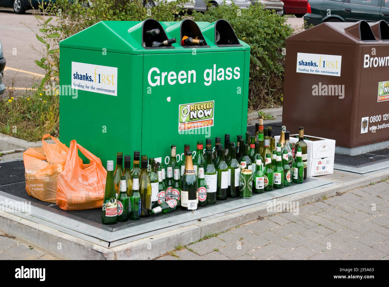 Glass Bottle Bank Stock Photo Alamy