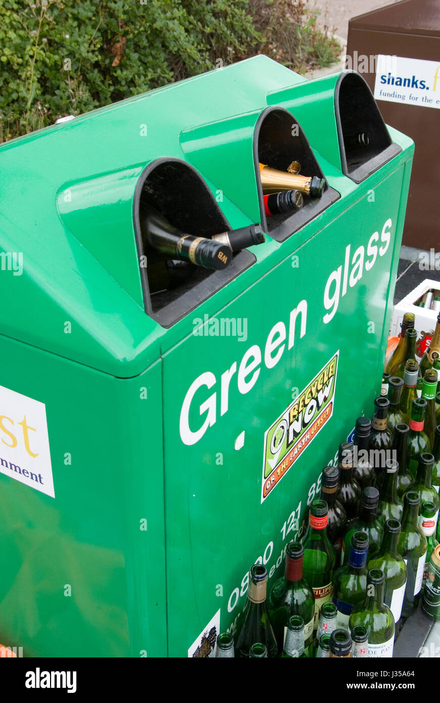 Glass Bottle Bank Stock Photo Alamy