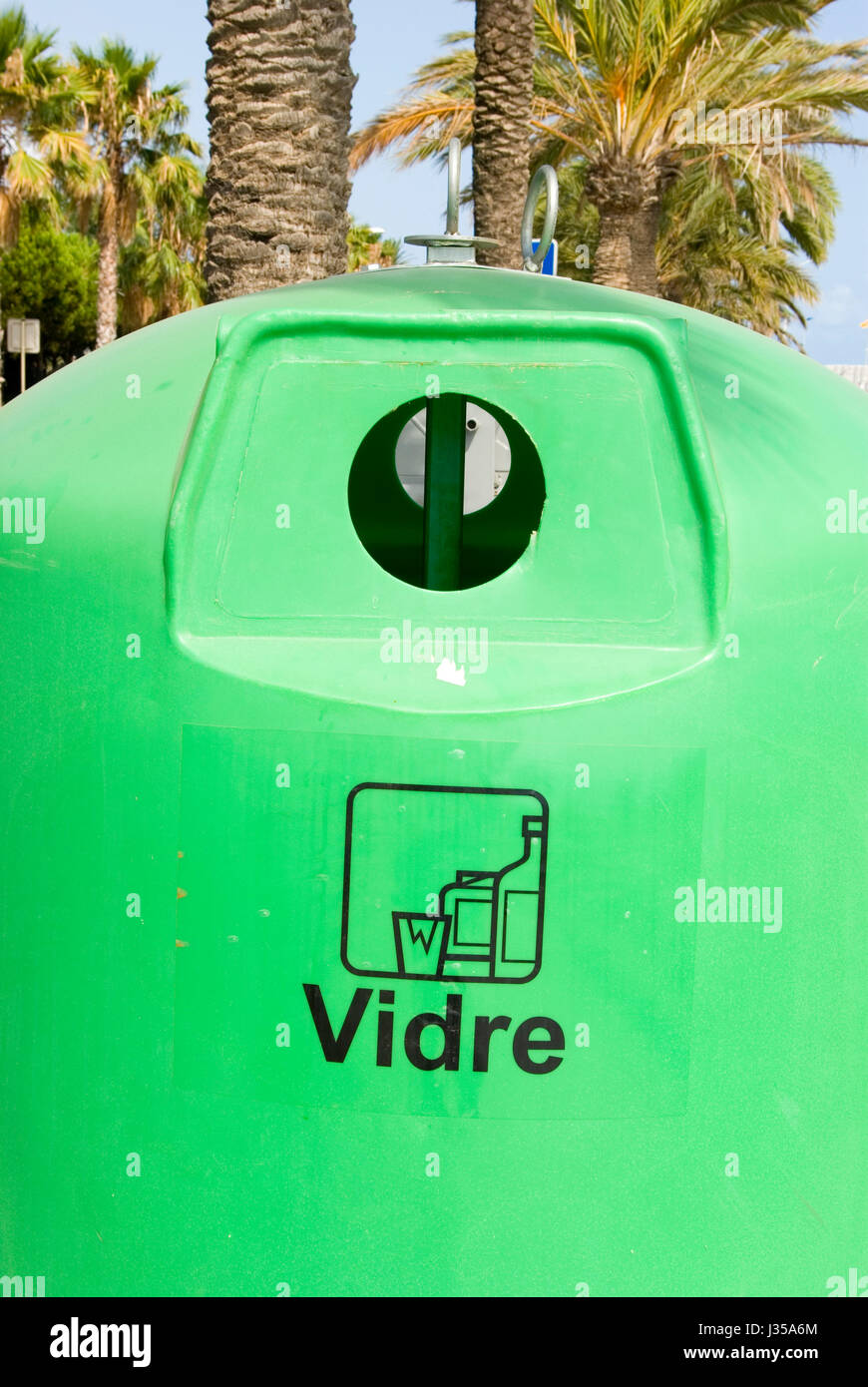 Glass Bottle Bank Spain Stock Photo Alamy
