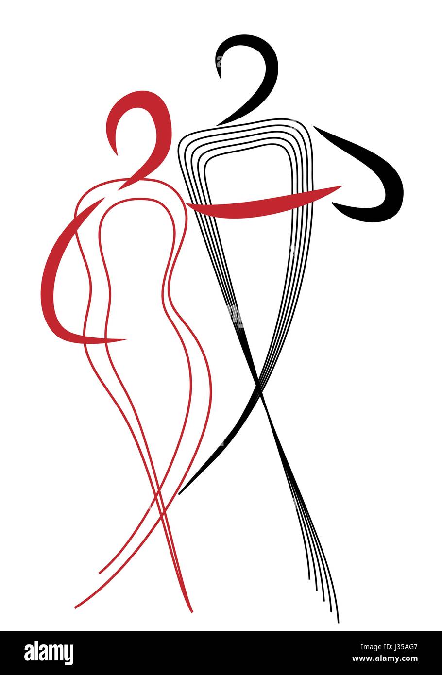 vector drawing couple dancing classic dance Stock Vector