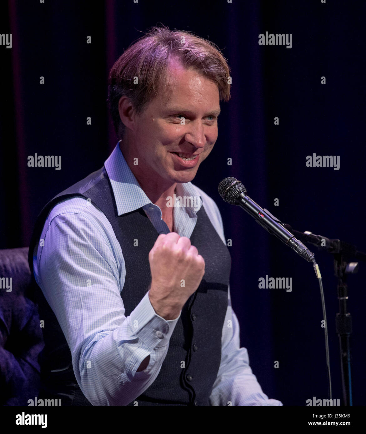 Los Angeles, California, USA. 03rd May, 2017. GILES MARTIN, son of legendary Beatles producer, George Martin, discusses the 'Sgt. Pepper Lonely Hearts Club Band' Anniversary Edition, which will be released on May 26, during a talk at the GRAMMY Museum's Clive Davis Theater. Credit: Brian Cahn/ZUMA Wire/Alamy Live News Stock Photo