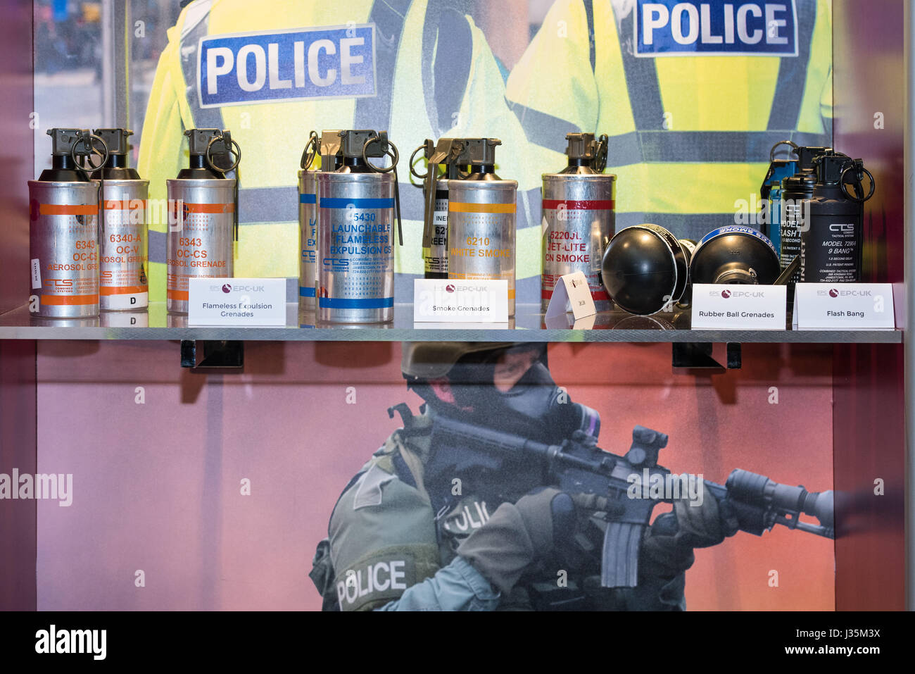 London 3rd May 2017 tactical equipment at the Counter Terror Expo, London Credit: Ian Davidson/Alamy Live News Stock Photo