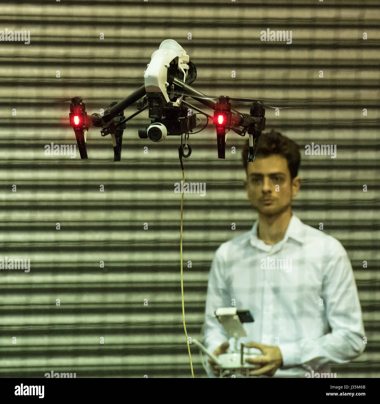 London 3rd May 2017 Surveillance drone at the Counter Terror Expo, London Credit: Ian Davidson/Alamy Live News Stock Photo
