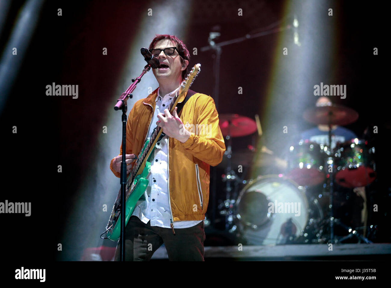 Florida, USA. 3rd May, 2017. Weezer performs on the Ford Stage at SunFest in West Palm Beach Wednesday, May 3, 2017. Credit: Bruce R. Bennett/The Palm Beach Post/ZUMA Wire/Alamy Live News Stock Photo