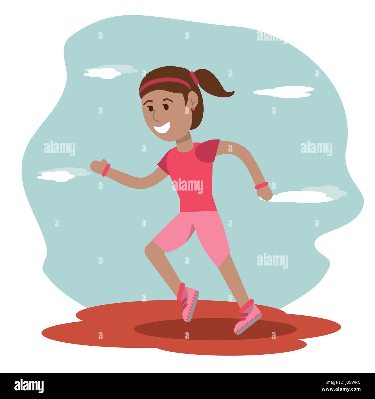 girl runner sport school education Stock Vector Image & Art - Alamy
