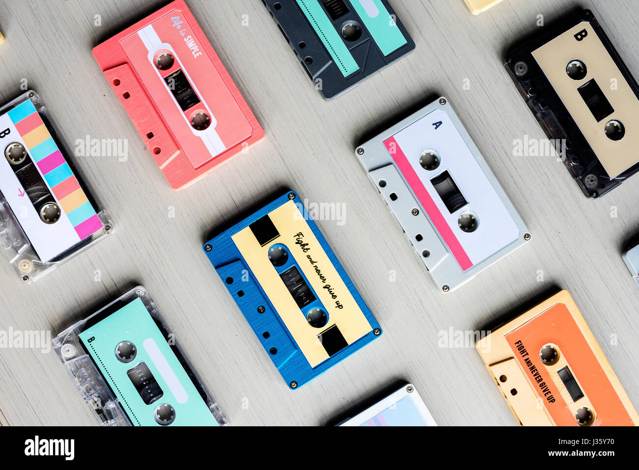 Collection of Retro Music Audio Cassette Tape 80s Stock Photo Alamy