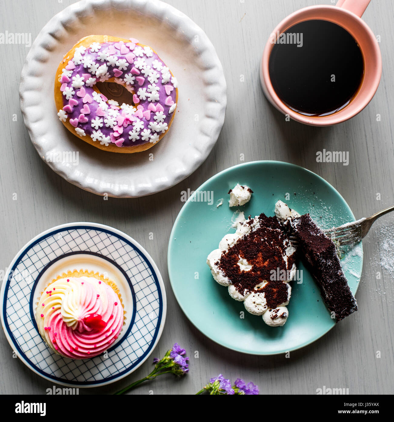 Cake Donut Bakery Sweets Dessert Break Time Stock Photo Alamy